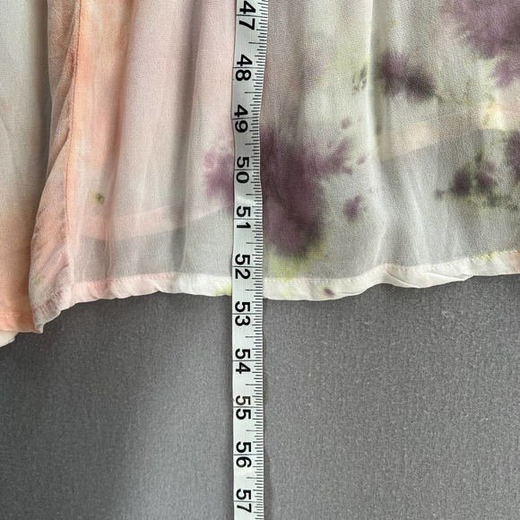 LACAUSA Coco Dress Womens Small White Tie Dye Jewel Wash Tie Shoulder Maxi - Picture 15 of 16